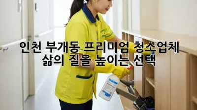 인천 부개동 프리미엄 청소업체: 삶의 질을 높이는 선택